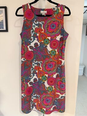 Jude Connally Paisley Shift Dress with Multicolored accents